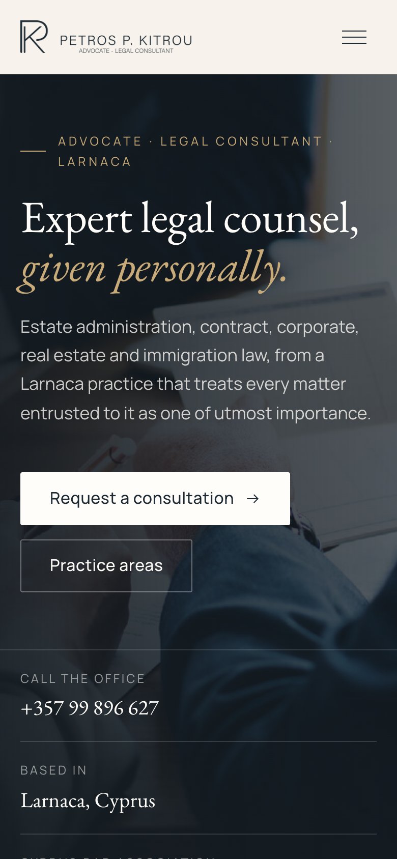 Kitrou Law on mobile