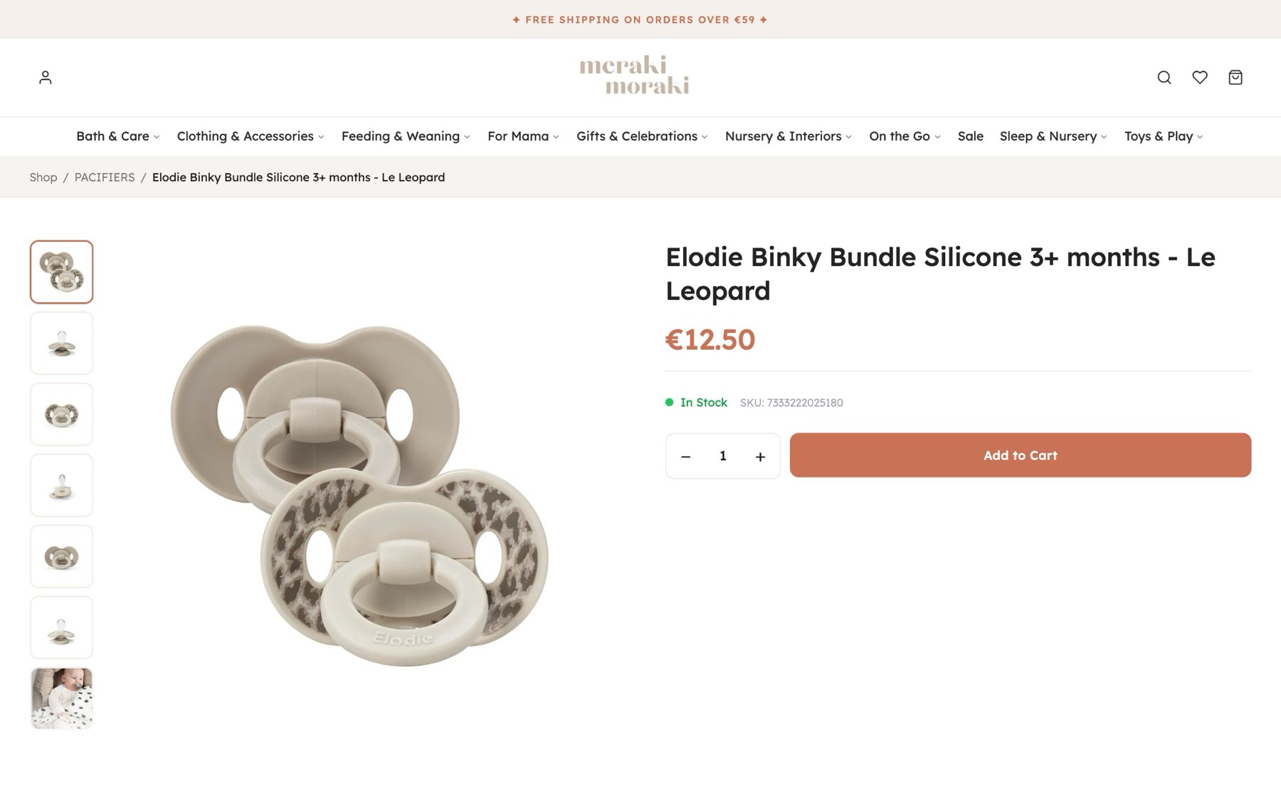 Product page: photo gallery, stock status and add to cart