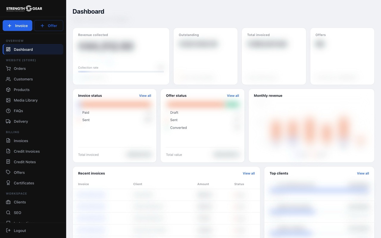 OnOff CRM on desktop
