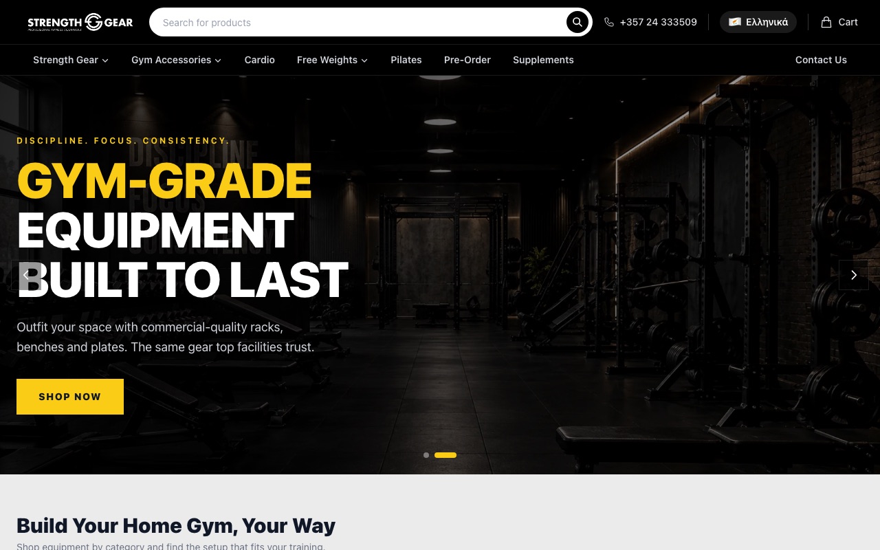 OnOff Strength Gear online store on desktop